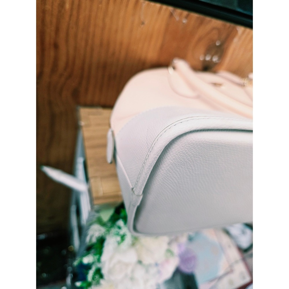 Coach Cora Domed Satchel Medium Apricot Chalk Good Crossgrain Leather F34491 - Picture 10 of 16